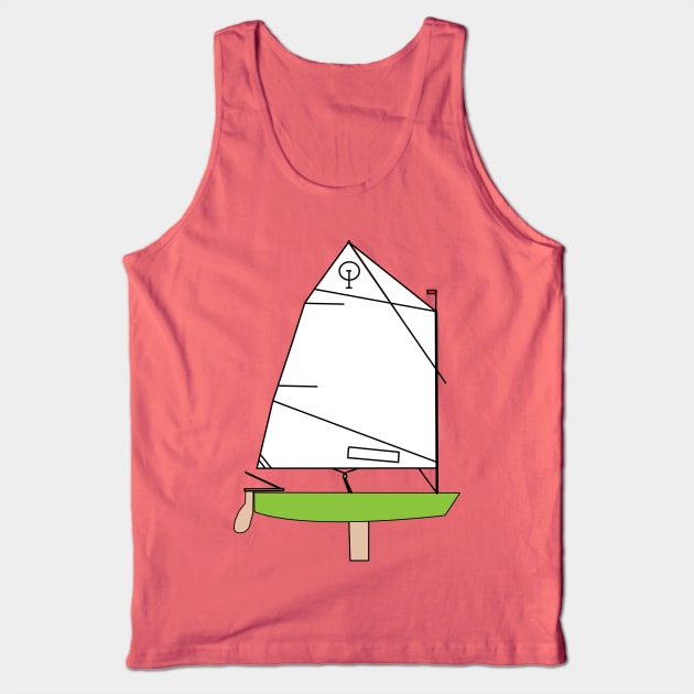 Optimist Sailing Dingy - Green Tank Top by CHBB